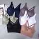 thumbnail image 4 of Sujetador deportivo sin aros de talla grande europeo y americano, estilo chaleco, fruncido, transpirable, a prueba de golpes, para fitness, yoga y deportes, 4 of 6