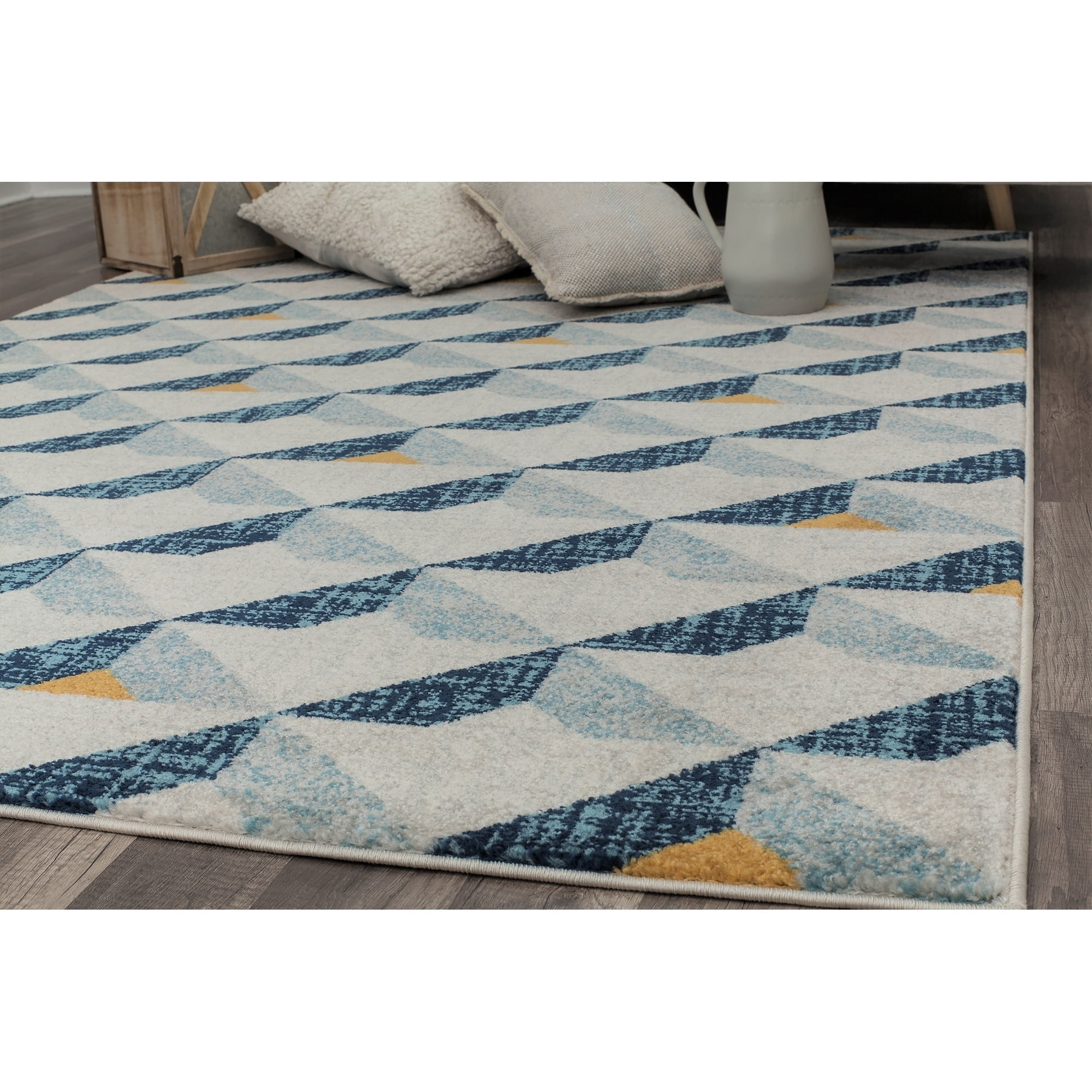 Rugs America Aurea KA30B Blue Tone Geometric Contemporary Gray Area Rug, 8'x10'