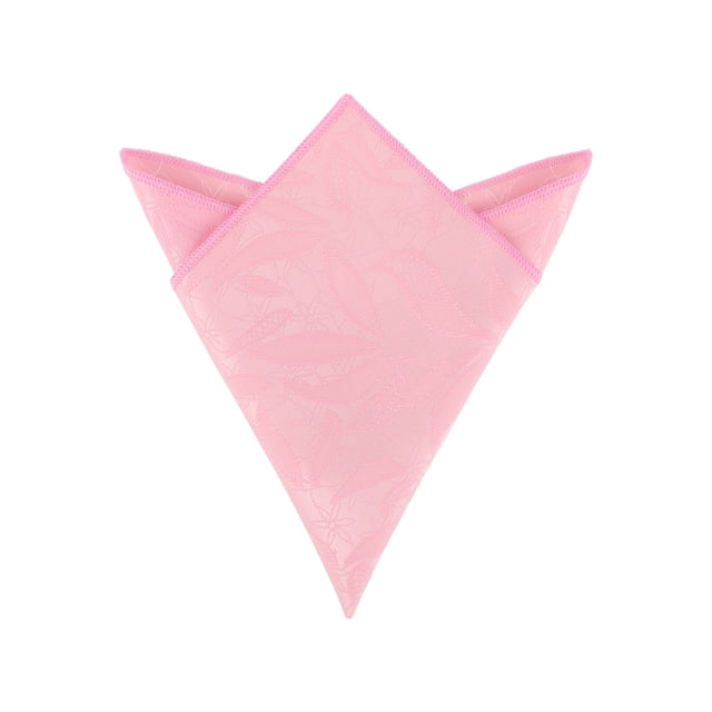 INSPIRAR CHIC Pañuelo de bolsillo para hombres con hojas, bordado, con ribete, color rosa, talla única