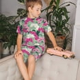 thumbnail image 4 of Fotbe Orchids Flowers Pijama Estampada de 2 Piezas para Niños – Ropa de Dormir de Manga Corta Cómoda para Niños y Niñas, Camiseta y Shorts de Algodón-Small, 4 of 6