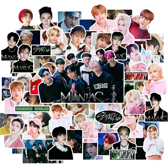 Pegatinas de Stray Kids, 100 unidades, paquete de pegatinas extrañas de Stray Kids, pegatinas maníacas, paquete de pegatinas impermeables, regalo para fans, hija, Stray Kids Merch, Stray Kids