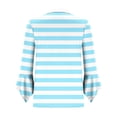 thumbnail image 5 of Fesfesfes Women's Comfortable Blouse Practical Elegant Three-quarters sleeve Button Decoration Lape Tops Fashionable for Casual Daily Wear(Light Blue,M), 5 of 6