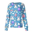 thumbnail image 2 of Fabrcox S-5XL Bunny Rabbit Womens Scrub Jacket Long Sleeve Snap Front Easter Animals Pattern Women Nurse Uniform with Pocket, 2 of 5