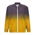 thumbnail image 4 of ZCFZJW Men's Ombre Bomber Jacket Lightweight Fall Jacket Full Zip Light Windbreaker Casual Tie Dye Gradient Print Long Sleeve Stylish Golf Jackets Yellow L, 4 of 5