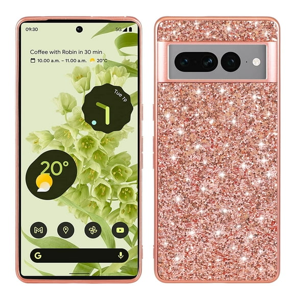 Allytech Glitter Case Cover for Google Pixel 8 Pro 6.7" 2023 Released, Bling Chic Case for Girls Women Shockproof Anti-Scratch Bumper Slim Fit Phone Case for Google Pixel 8 Pro - Rosegold