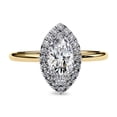 thumbnail image 2 of AFFY Halo Solitaire Engagement Ring for Women, 1.00 Carat (ctw) Marquise and Round Cut Lab Grown Diamond Ring In 14K Yellow Gold Over Sterling Silver F-G-H, SI Quality Gifts For Her Ring Size-9, 2 of 7