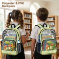 thumbnail image 4 of ZIATUBLES Clear Backpack 17 Inch, Heavy Duty Fabric & PVC Transparent Bookbag with Rainy Frog Mushroom Print, Large Capacity See Through Backpack for Women Men School, 4 of 7