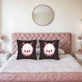thumbnail image 2 of Cute Fluffy Creature Throw Pillow Covers 18x18in Set of 2 - Whimsical Design with Hearts & Stars for Couch Bed Car Decor, 2 of 8