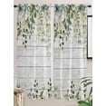 thumbnail image 5 of Green Living Room Curtains 2 Panel, Eucalyptus Leaves Cafe Window Treatment, Extra Long Farmhouse Bedroom Bathroom Kitchen Curtains Drapes 104"x72", 5 of 6
