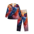 thumbnail image 1 of Fotbe Vibrant Hummingbird Watercolor Art Pijama de Hombre con Estampado de Manga Larga, Conjunto de 2 Piezas, Ropa de Dormir Suave y Cómoda con Bolsillos-Medium, 1 of 7