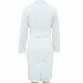 thumbnail image 3 of VIWORLD Women's Elegant Belted Blazer Dress Long Sleeve Formal Midi with Slit Detail for Spring & Fall White，L, 3 of 8