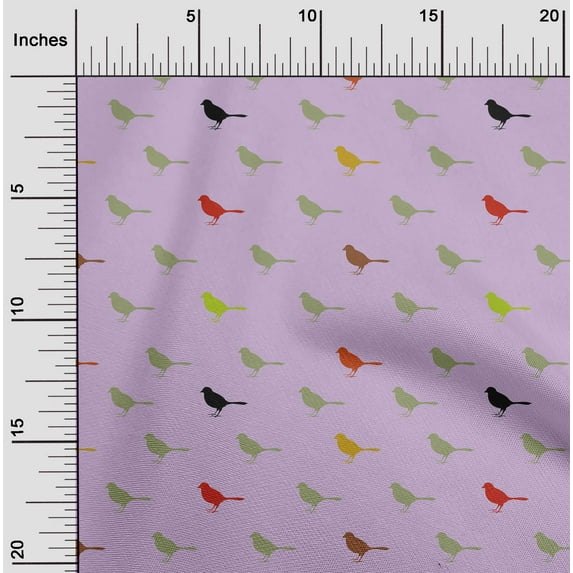 oneOone Cotton Cambric Fabric Artistic Bird Print Sewing Fabric BTY 56 Inch Wide