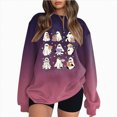 thumbnail image 5 of Towmus Women's Halloween Sweatshirt Doll Reading Books Sweatshirt Cute Graphic Funny Pumpkin Print Pullover Tops University T Shirt Funny Party Clothes, 5 of 6