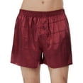 thumbnail image 6 of Onimisc Men's Silky Satin Boxers Shorts Elastic Waist Underwear Pajama Bottom Shorts with Button Fly, 3 Pack, 6 of 8