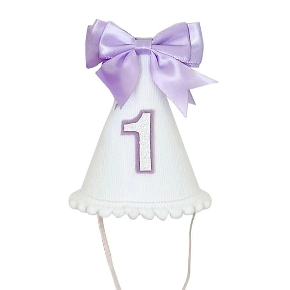 Stylish Baby Birthday Hat Headgear Lovely Bowknot Charm Feature Soft Fabric for Ages 1 Year Kids