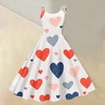 thumbnail image 2 of LWavelet 2026 Valentine's Cute Core Spaghetti Strap Dress, Heart Print Brunch Outfit Flared Swing Sundress White M, 2 of 4