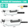 thumbnail image 2 of 30 Pcs Glass Food Storage Containers with Lids, Glass Airtight Meal Prep Container Set for Lunch, Kitchen Pantry Organizers and Storage, Leak Proof, Gray, 2 of 7