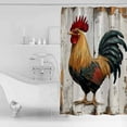 thumbnail image 4 of Small Stall Shower Curtain 48x72 Inch Narrow Half Size Vintage Rooster Bath Curtains Bathroom Decor Retro Animals Watercolor Waterproof Fabric Shower Curtain Set with Hooks 48 Inch, 4 of 6