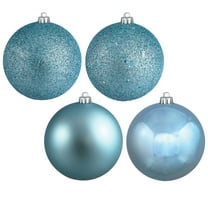 Vickerman 6" Baby Blue 4-Finish Ball Ornament Assortment, 4 per Box