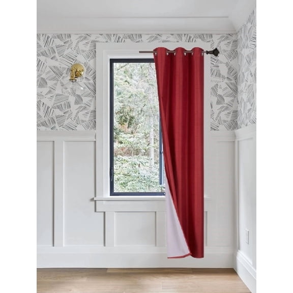 Gorgeous Home Linen Burgundy 1-Piece Solid Blackout Grommet-Top Window Curtain Panel 37" W X 95" L