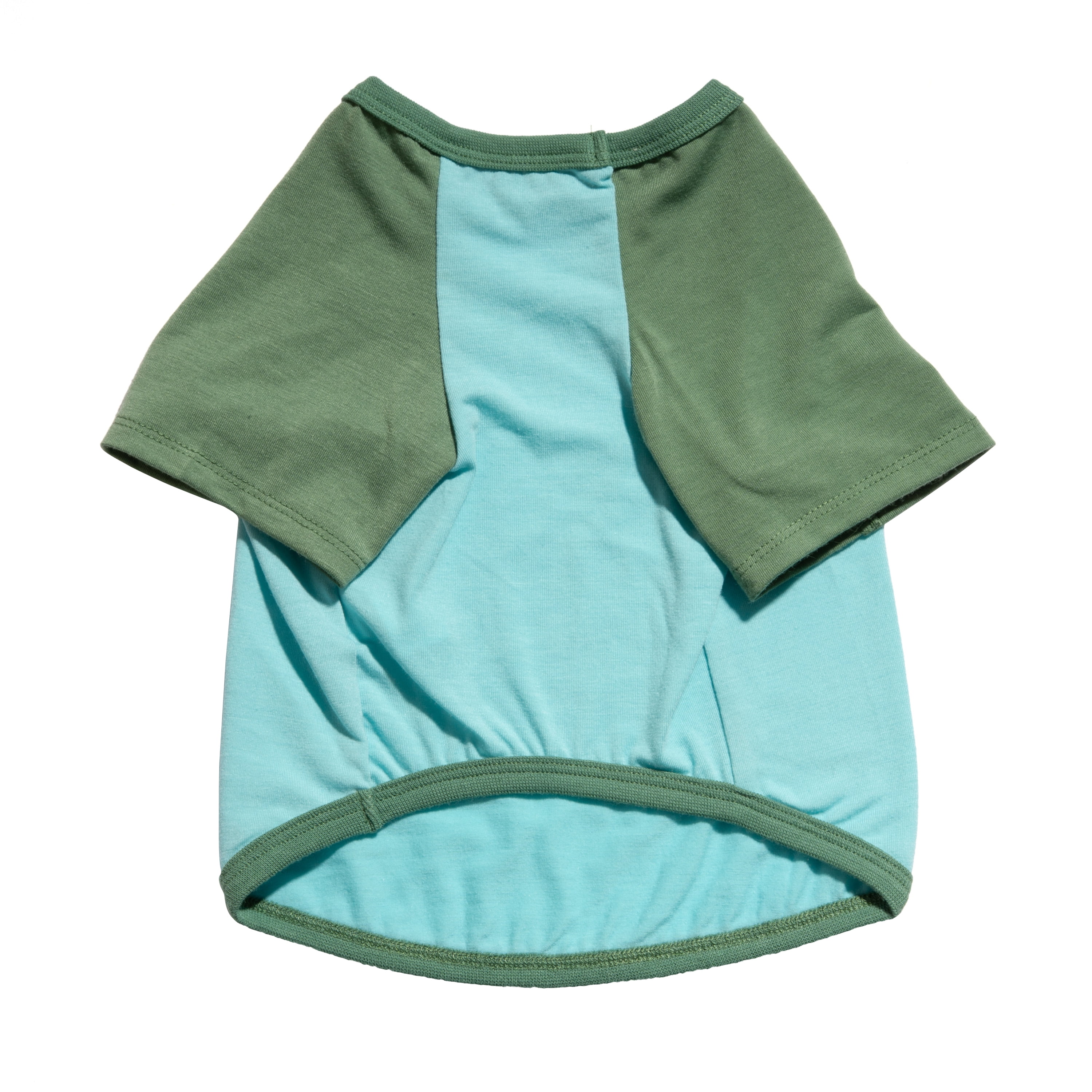 Oodles Green Side Kick Spring Raglan Dog T-Shirt, Medium