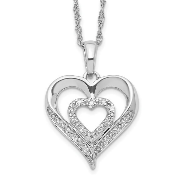 Auriga 925 Sterling Silver Diamond Pendant Necklace for Women 18"
