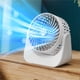 thumbnail image 1 of Mini ventilador de escritorio pequeño con carga USB, viento fuerte, tres velocidades, silencioso, para dormitorio y hogar., 1 of 7