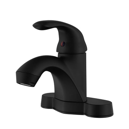 HOMELODY Plastic Bathroom Faucet Matte Black 4 inch Centerset Bathroom ...