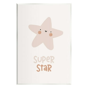 Stupell Industries Smiling Super Star Inspirational Painting Unframed Art Print Wall Art, 13 x 19