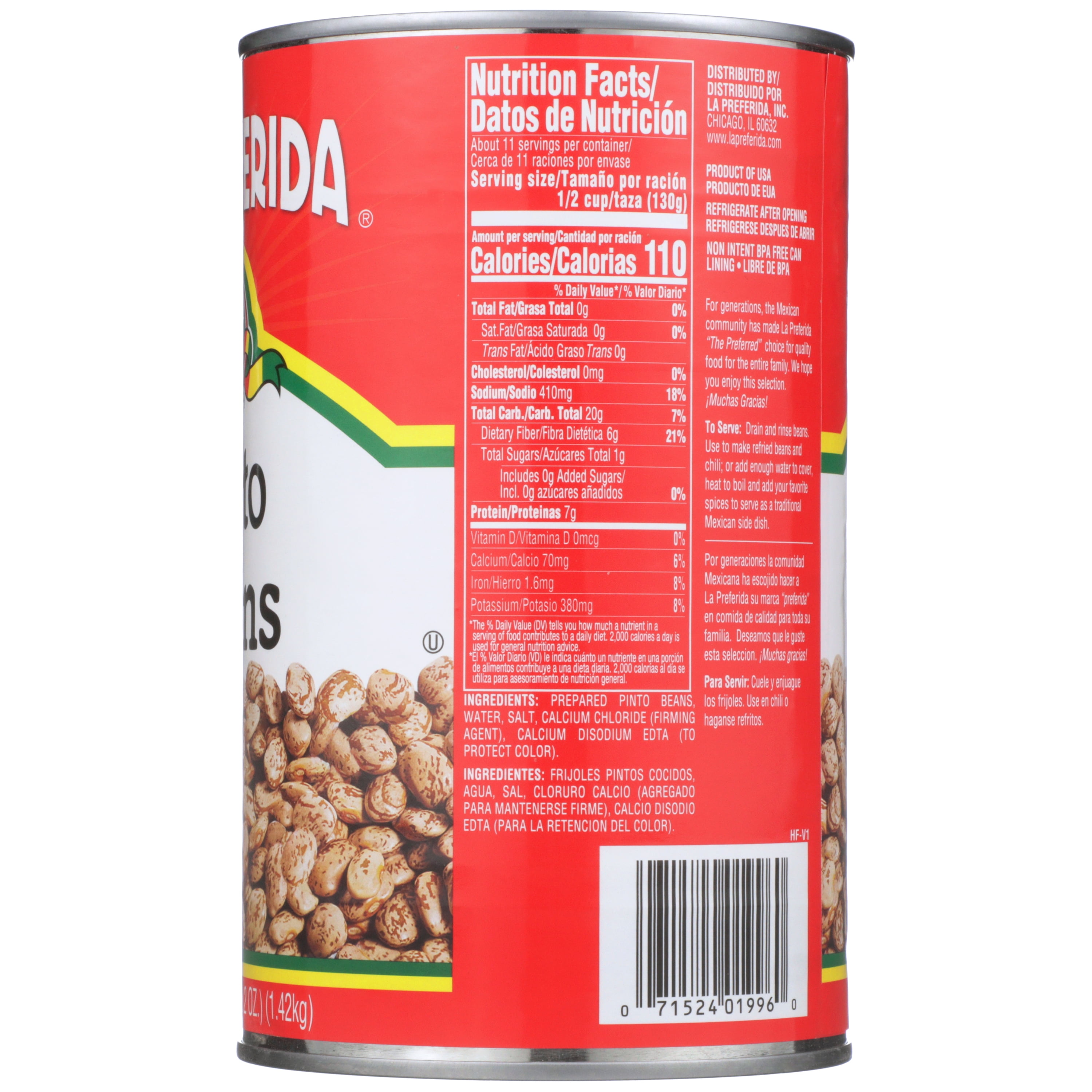 La Preferida Pinto Beans 50 oz Can Walmart