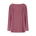 thumbnail image 4 of Erwazi Womens Long Sleeve Shirts Scoop Neck Loose Tunic Tops Casual Basic Tee Fall Trendy Clothes, 4 of 6