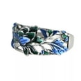 thumbnail image 2 of HOOUN Solid 925 Sterling Silver Women Gift Lucky Hollow Enamel Peony Flower Leaf Ring, 2 of 6
