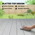 thumbnail image 4 of Rectangular Grey Outdoor Dining Table for 6, Weather-Resistant WPC Slatted Top and Powder-Coated Steel Frame, 55.1" x 35.4" x 29.1" Patio Table for Garden and Terrace, 4 of 7