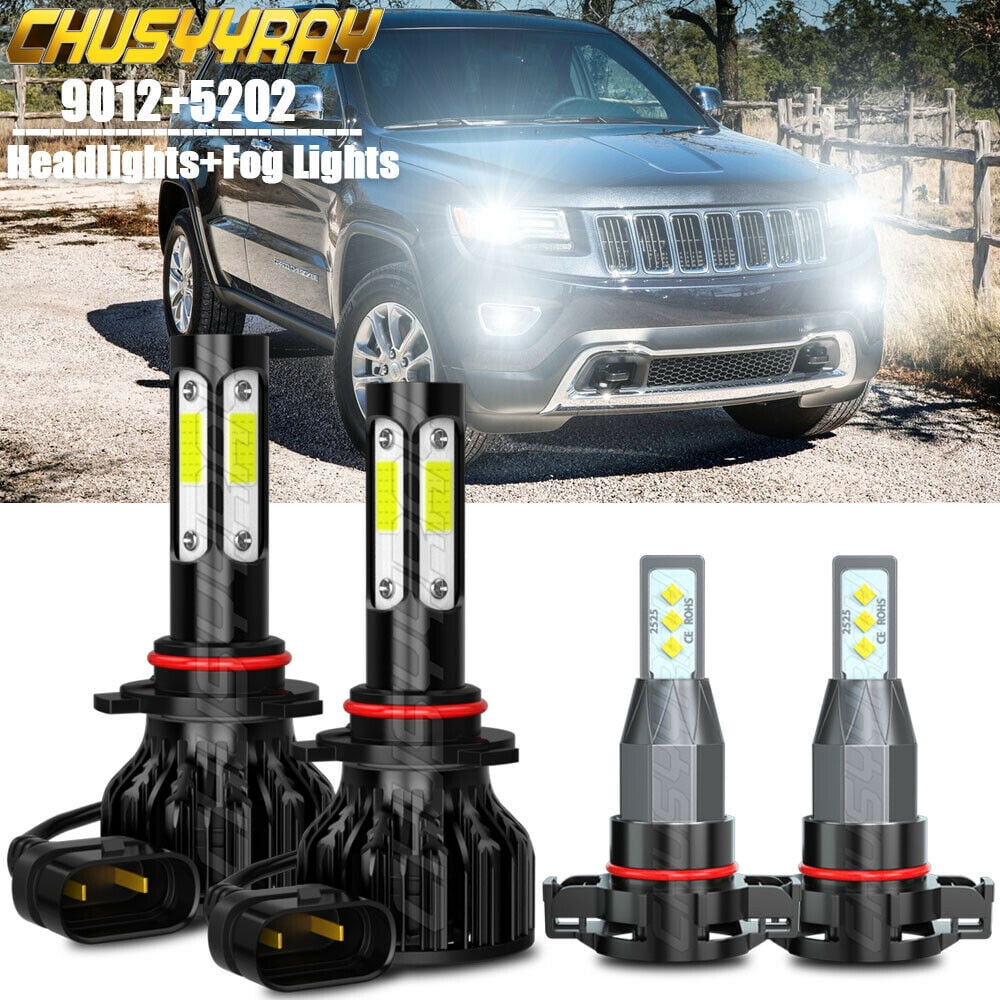 For Jeep Grand Cherokee 2014-2018 6x 6000K Combo LED Headlight Fog Bulbs Kit 