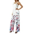 thumbnail image 5 of Franhais Women Casual Bodysuit, Floral Printed Wide Leg Sleeveless Loose Sling Long Jumpsuit, 5 of 9