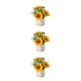 thumbnail image 3 of kurtrusly Artificial Flowers With Vase Add Of Color And Style To Any Room Indoor sunflowers 3Set, 3 of 6
