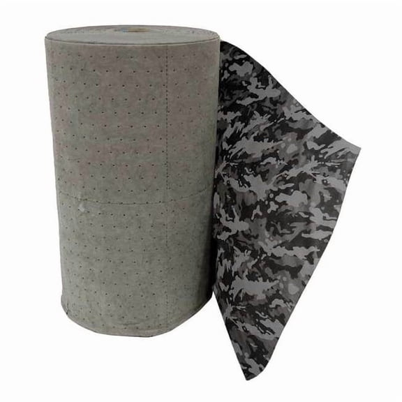 Sorbent Roll, 64 gal, 32 in x 150 ft, Universal, Camouflage, Polypropylene