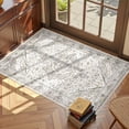 thumbnail image 3 of Boho Vintage Round Rug ft- Faux Wool Dreely Washable Area Rug Small Distressed Throw Rugs Floor Carpet for Door Mat Entryway Bedrooms Laundry (Round - ; Diameter Border ), 3 of 6