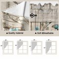 thumbnail image 5 of Teal Tulip Butterfly Swag Curtains for Kitchen/Bedroom/Living Room, Beige Turquoise Floral Farmhouse Wooden Scalloped Curtains 63 Inch Long, Window Swag Topper Curtains Valances 2 Panels Set 36"x63", 5 of 8