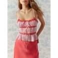 thumbnail image 2 of ZAXARRA Women’s Mesh Cami Tops Lace Trim Adjustable Strap See Through V Neck Crop Tops, 2 of 6