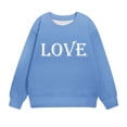 thumbnail image 4 of Milgrthf Chandail en Molleton Graphique Lettre de la Saint-Valentin pour Filles Mignon Manches Longues Col Rond Chandail Bleu 7 Ans, 4 of 7