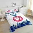 thumbnail image 3 of Basketball Queen Bedding sets for ,Basketball Player Comforter for Man,Basketball City Bedding Comforter Sets,Sports Theme Duvet Insert with 2 Pillowcases,Philadelphia, 3 of 6