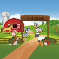 thumbnail image 1 of HAHDAXIA 8x8ft Cartoon Farm Animals Party Backdrop Children Birthday Background for Photography Decorations Photobooth Banner Photo Studio Props XT-6525, 1 of 7