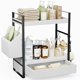thumbnail image 1 of Organizador de mostrador de baño Aollewoiti de 2 niveles con cajón blanco, 1 of 7