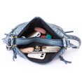 thumbnail image 3 of Bolso satchel informal para mujer, correa ajustable, bandolera, bolso de PU con cremallera (azul), 3 of 9