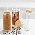 thumbnail image 2 of Mainstays Briar Can Glass Drinkware with Lids & Straws, Set of 4, 2 of 7