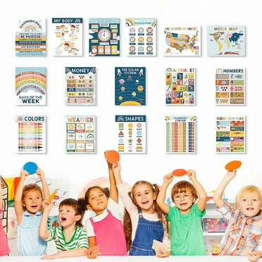 20 Educational Kids Posters (Double Sided English and Spanish) - Walmart.com