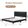 thumbnail image 2 of Modern Queen Upholstered Platform Bed Frame with Headboard, Easy Assembly, Black Faux Leather Design, 2 of 7