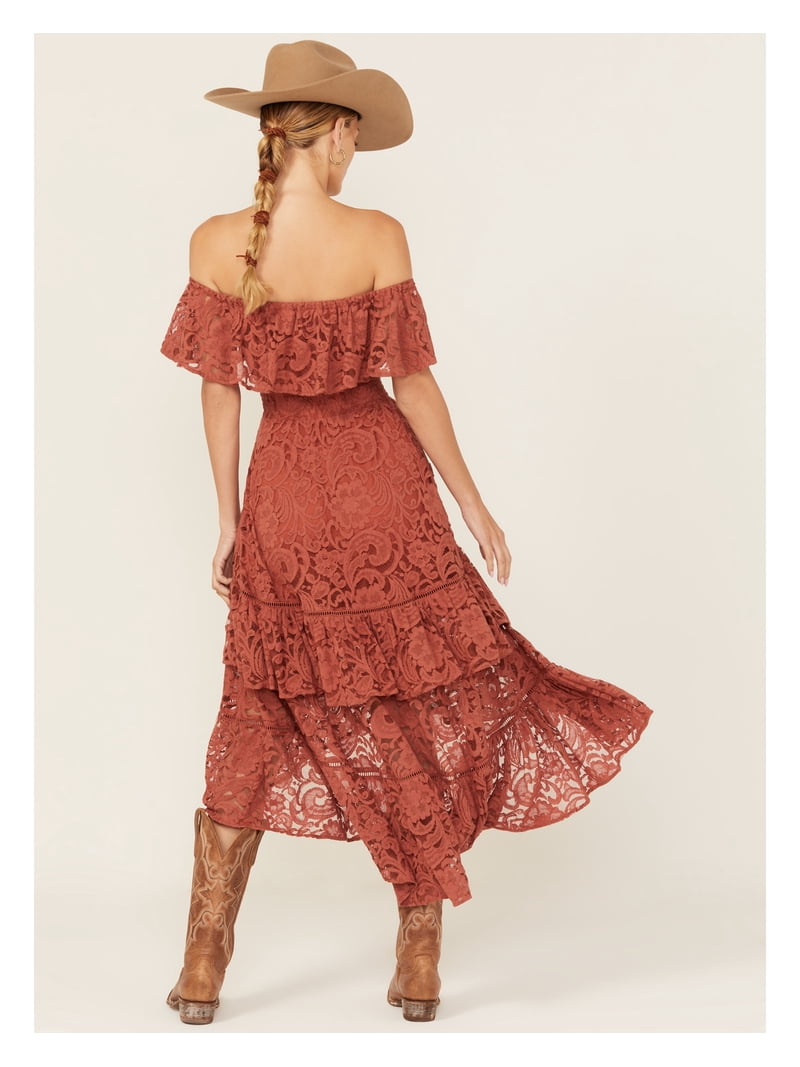 Shyanne Women's Lace Off The Shoulder High-Low Dress - SWFA24D3-MV X- US