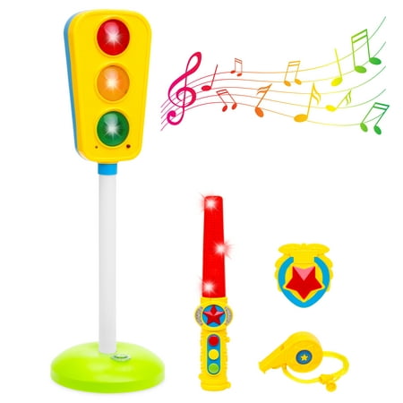 Best Choice Products Toy Traffic Light w/ Sound, Whistle, Badge, and Wand for Kids, Children - (Best Color For Learning)